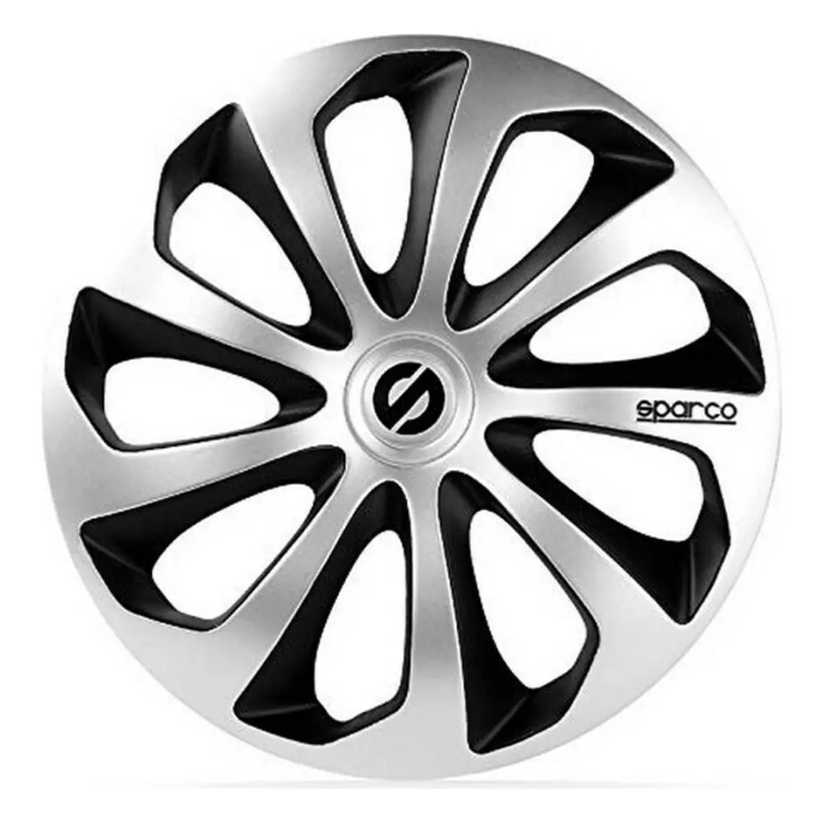 Tapacubos Sparco Sicilia Cs5 Preto Prateado 13" (4 Uds) 1