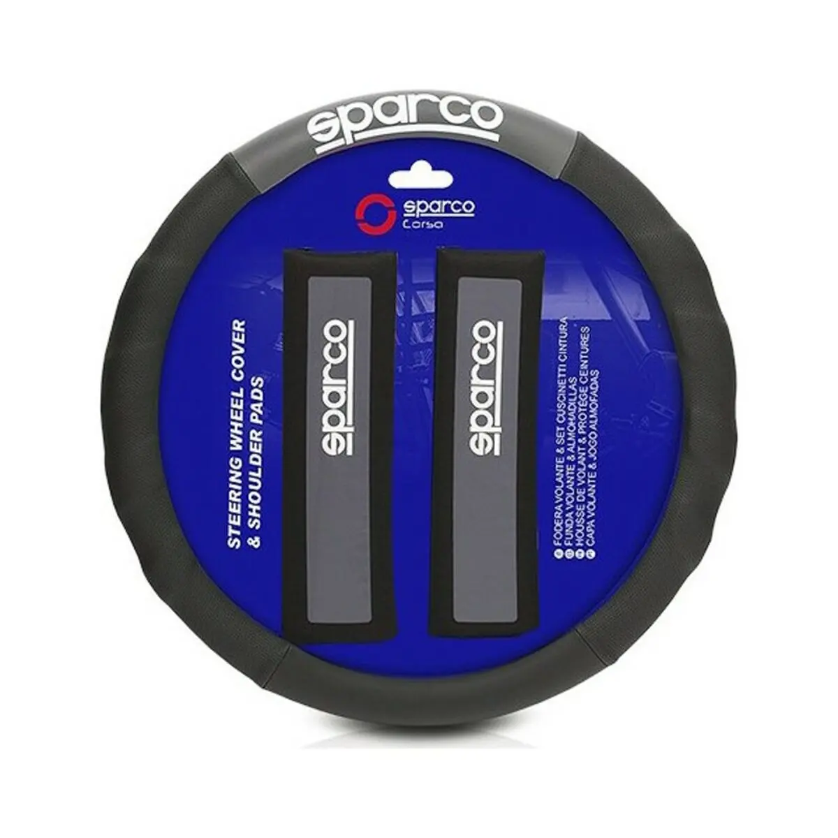 Capa Para Volante Sparco Spc1111 + Almofadas Para Cinto 1