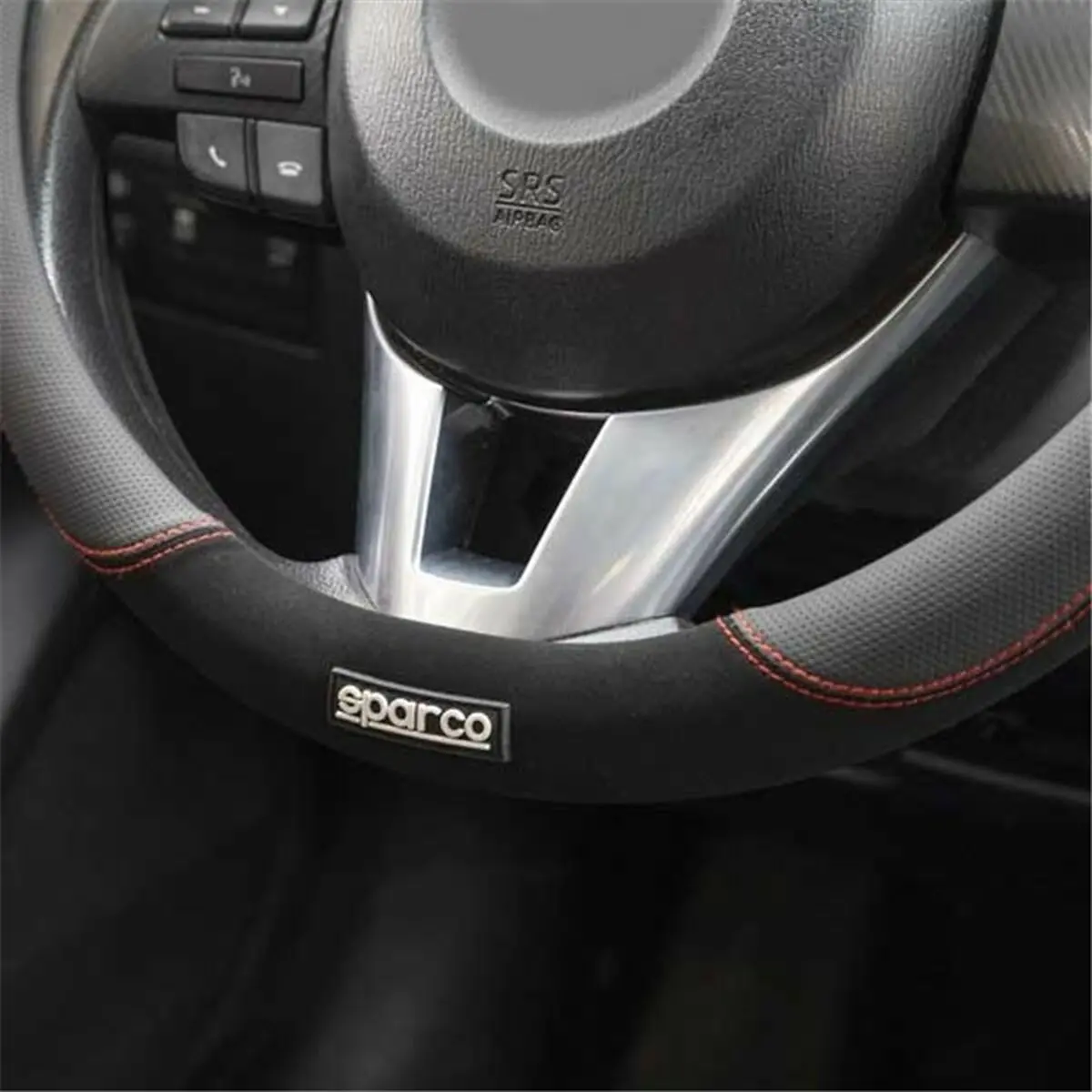 Capa Para Volante Sparco Spcs122rs Ø 37-38 Cm Vermelho 1
