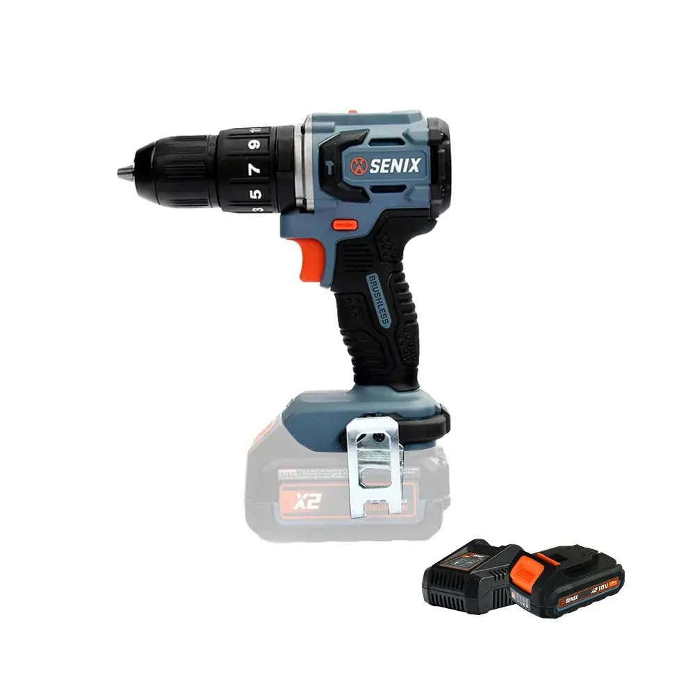Senix X2 18V Brushless Hammer Drill Kit 1