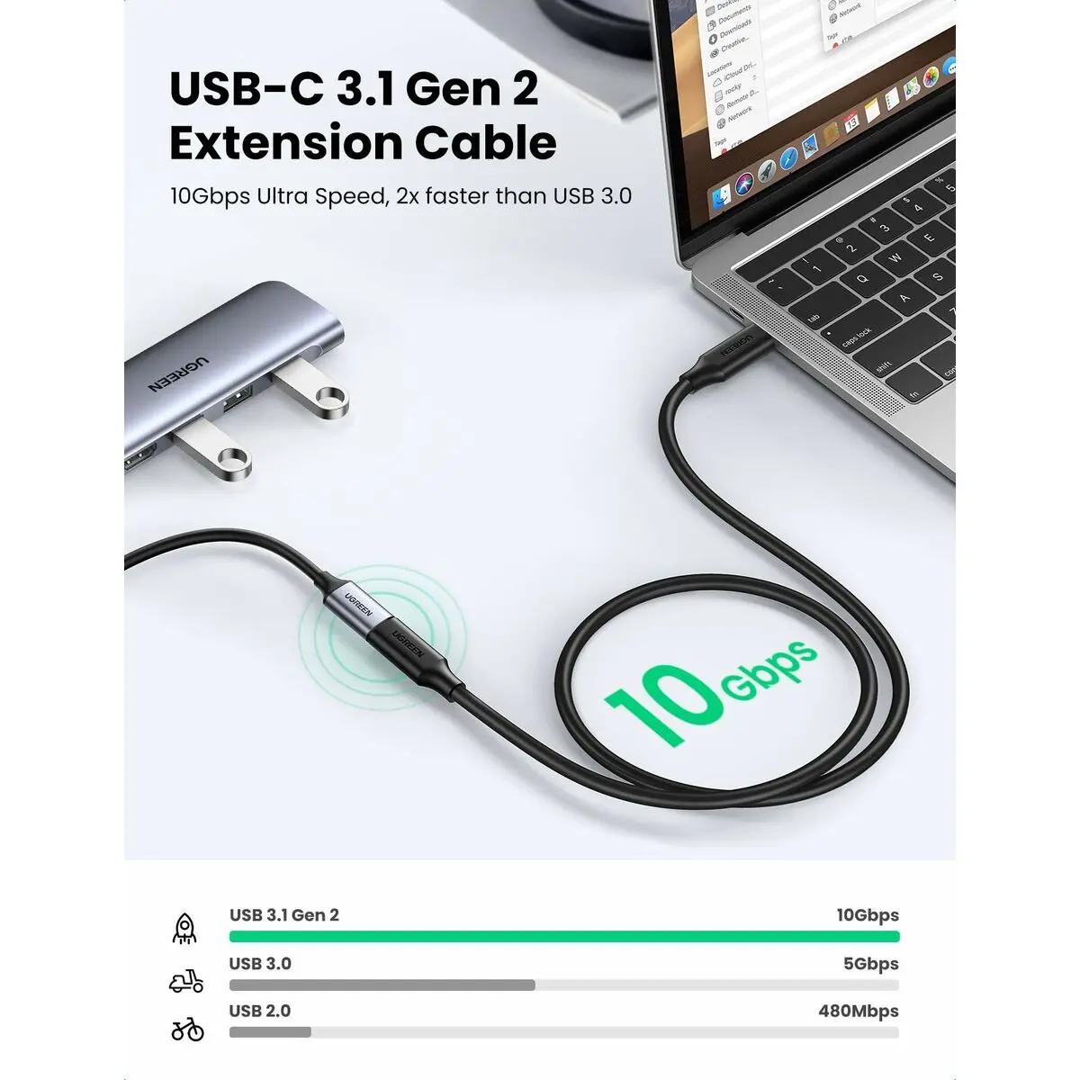 Cabo Usb-C 3.1 Ugreen 10387 Preto 1 M 2