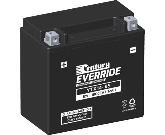 Century Ytx14-Bs Motorcycle Agm Battery - 180Cca 12Ah 1