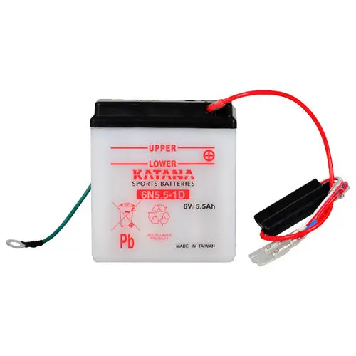 6V Katana Motorcycle Battery 6N5.5-1D | 5.5Ah, 6-Month Warranty 1