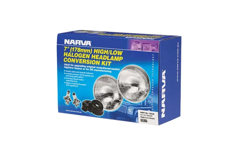 Narva 72038 Halogen Headlamp – H4 Conversion Kit – 7” High/Low Beam 1