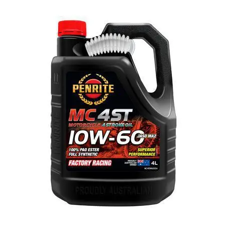Penrite 4-Stroke 10W-60 Pao/Ester Motorcycle Engine Oil 4L - Mc410w60004 1