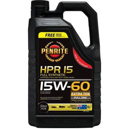 Penrite Hpr 15 Fully Synthetic 15W-60 5L Engine Oil - Hpr15005 1