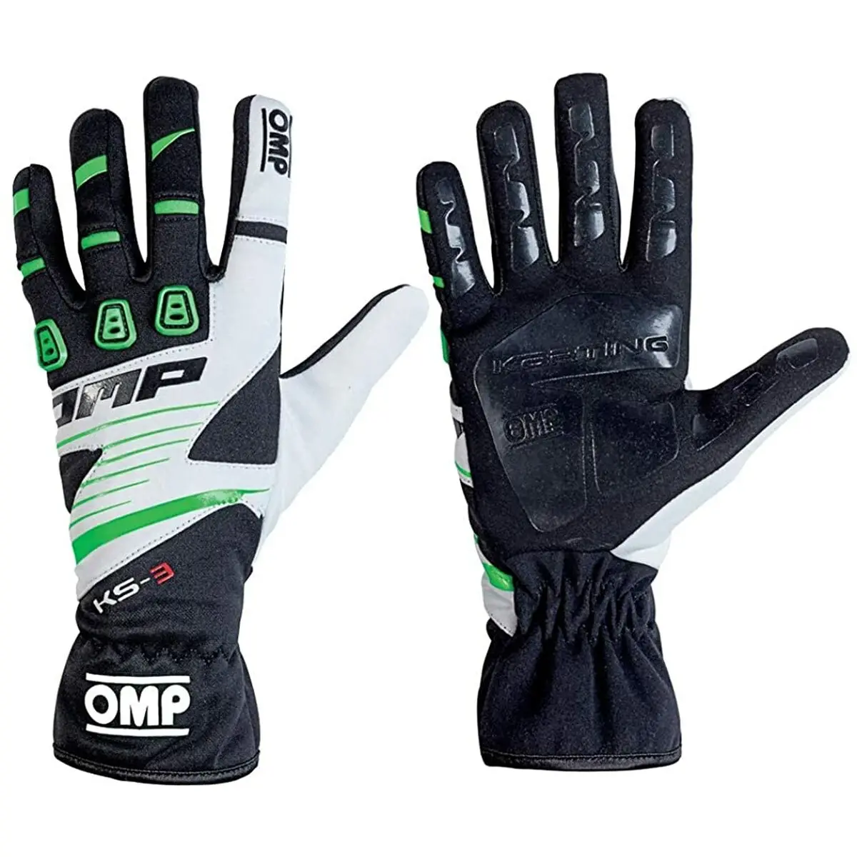 Luvas De Karting Omp Ks-3, Branco/Verde (Tamanho Xxs) 1