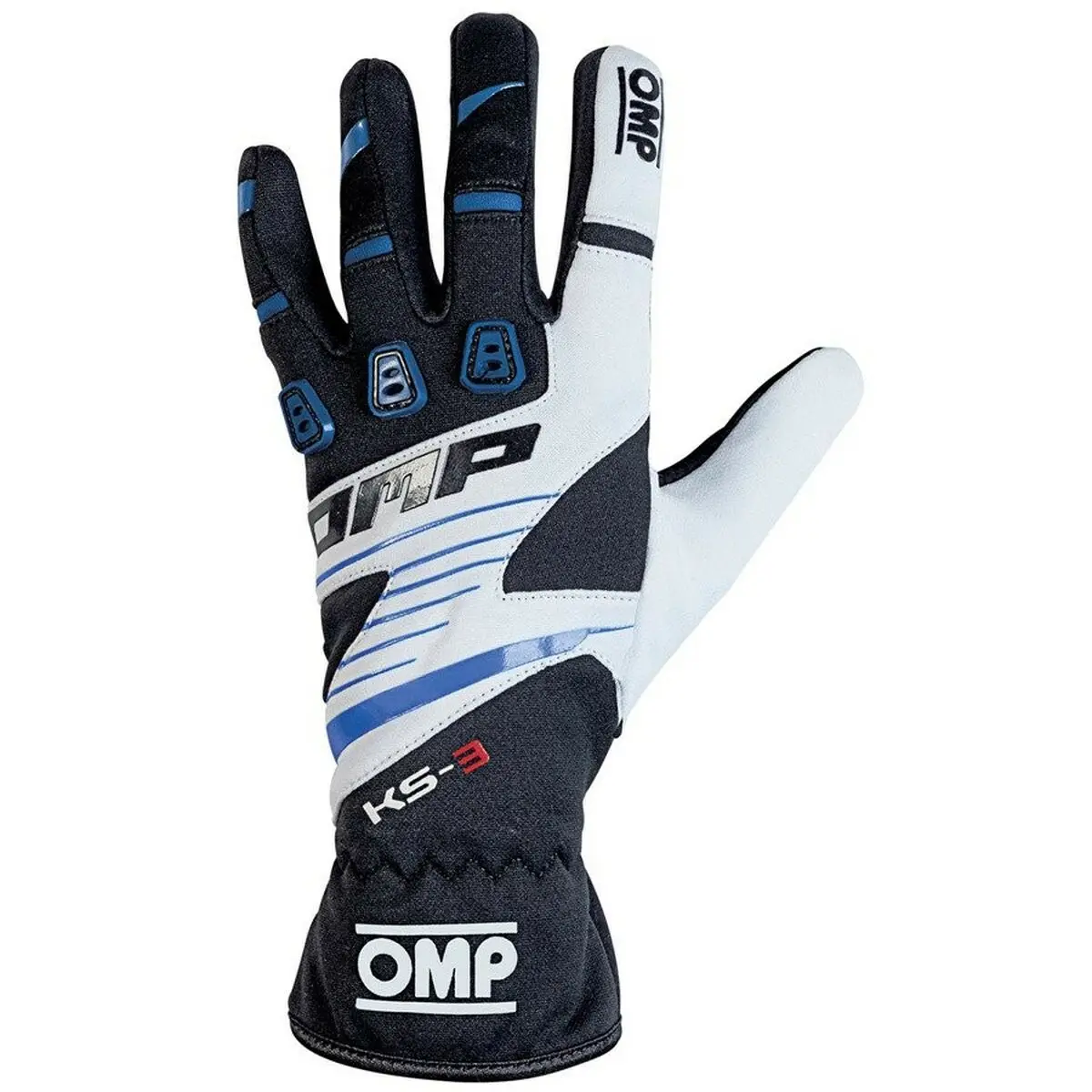 Luvas De Karting Para Crianças Omp Ks-3 Preto/Azul/Branco 5 1
