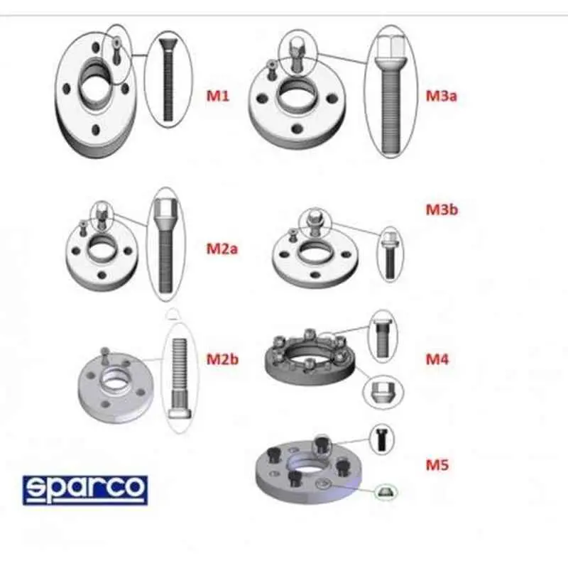 Espaçadores Para Automóvel Sparco (5X112, 57,0, M14x1,50, 5 Mm) 2