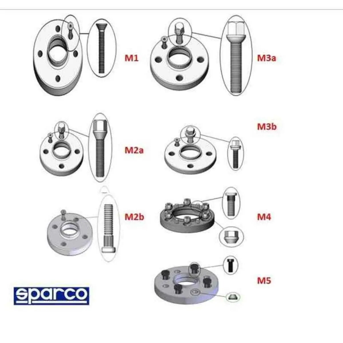 Espaçadores Sparco 4X98 58,0 M12 X 1,25 20 Mm M2a 2