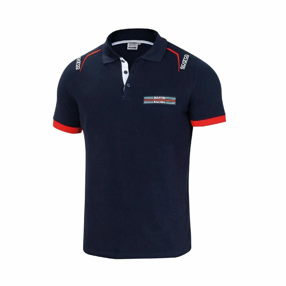 Polo De Manga Curta Sparco Martini Racing Azul Marinho Xl 1