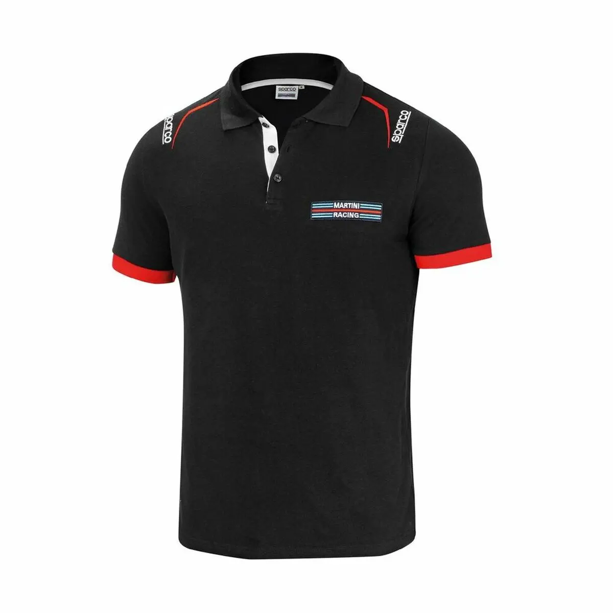Polo De Manga Curta Sparco Martini-R Preto 1