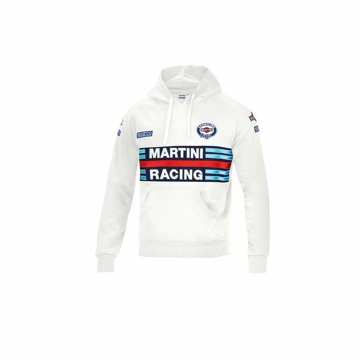 Polar Com Capuz Sparco Martini Racing Algodão Branco Xxl 1