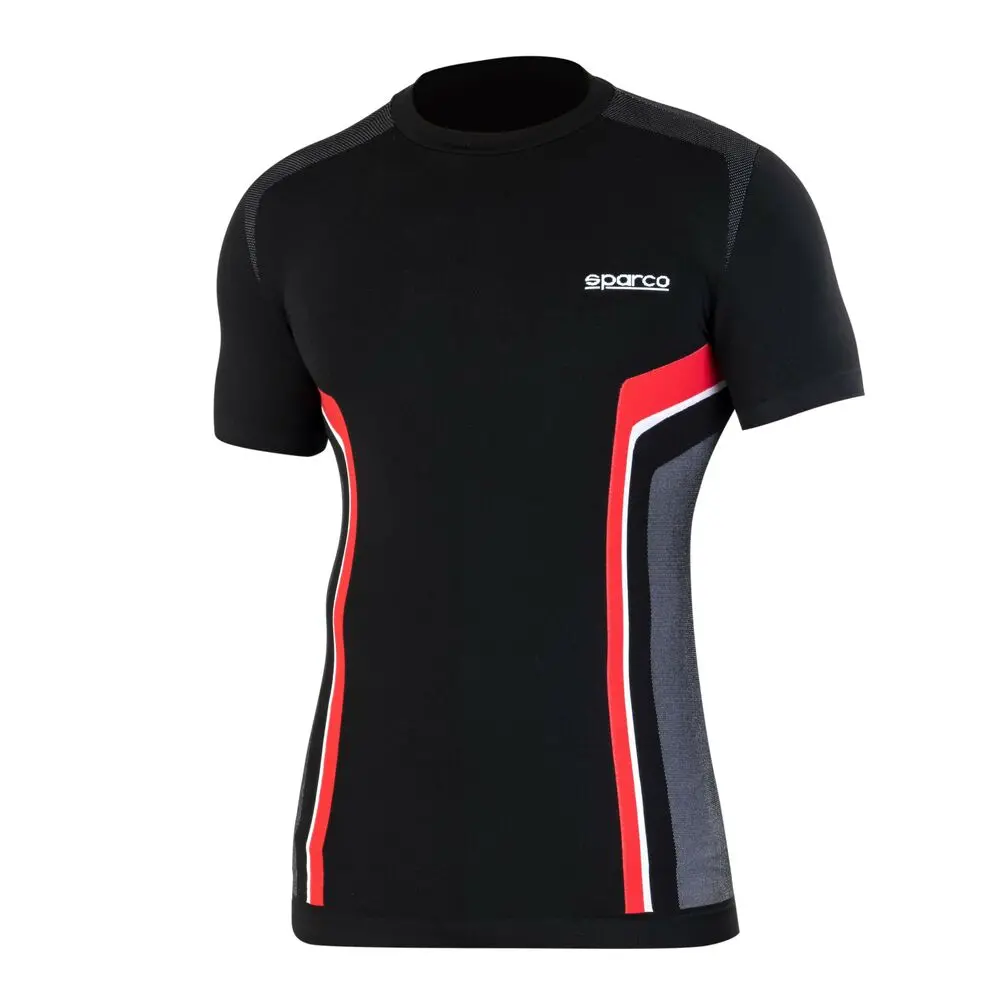 Camisola De Manga Curta Homem Sparco Hyper-T Preto Vermelho M 1