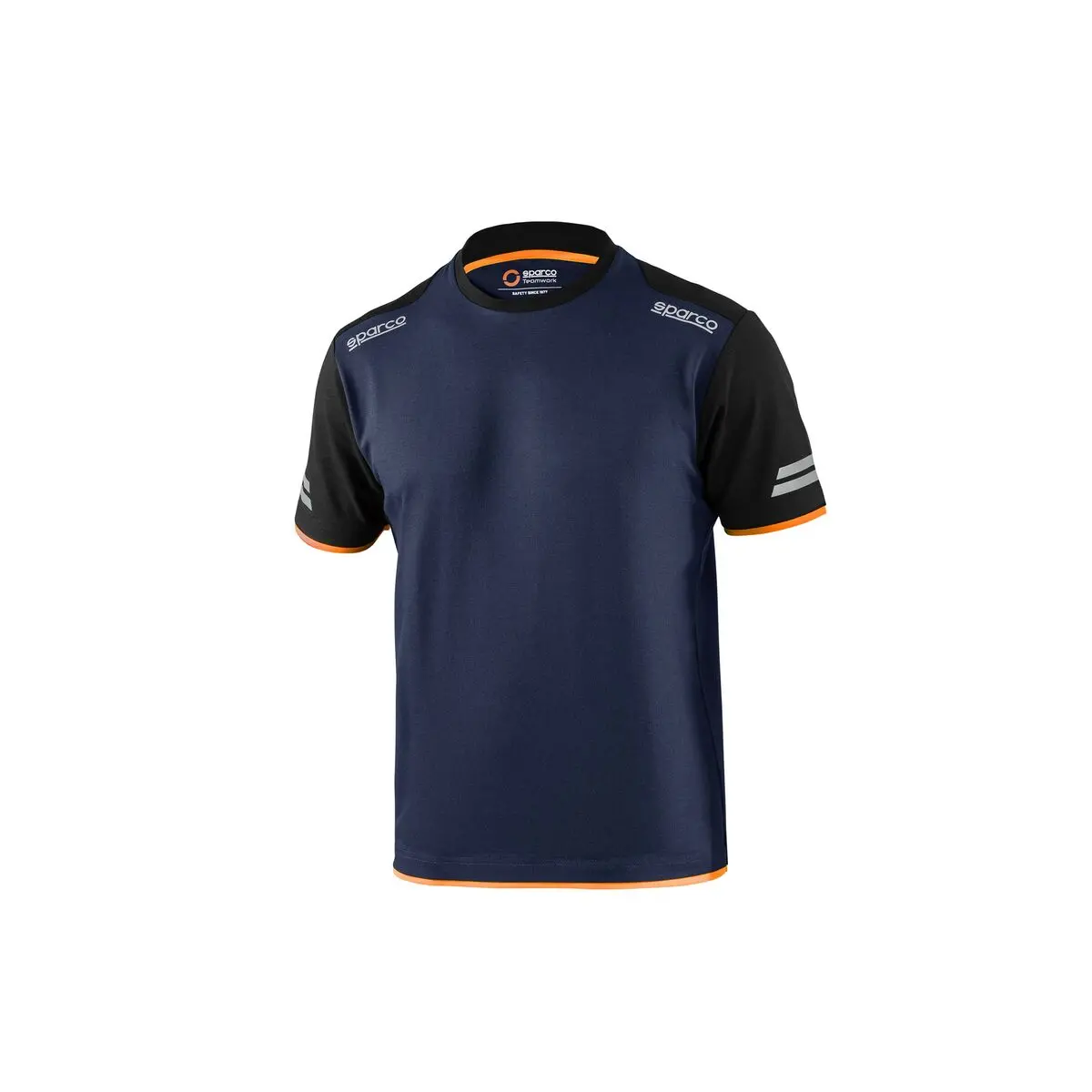 Camisola De Manga Curta Homem Sparco Tw Azul Laranja Azul Escuro 1