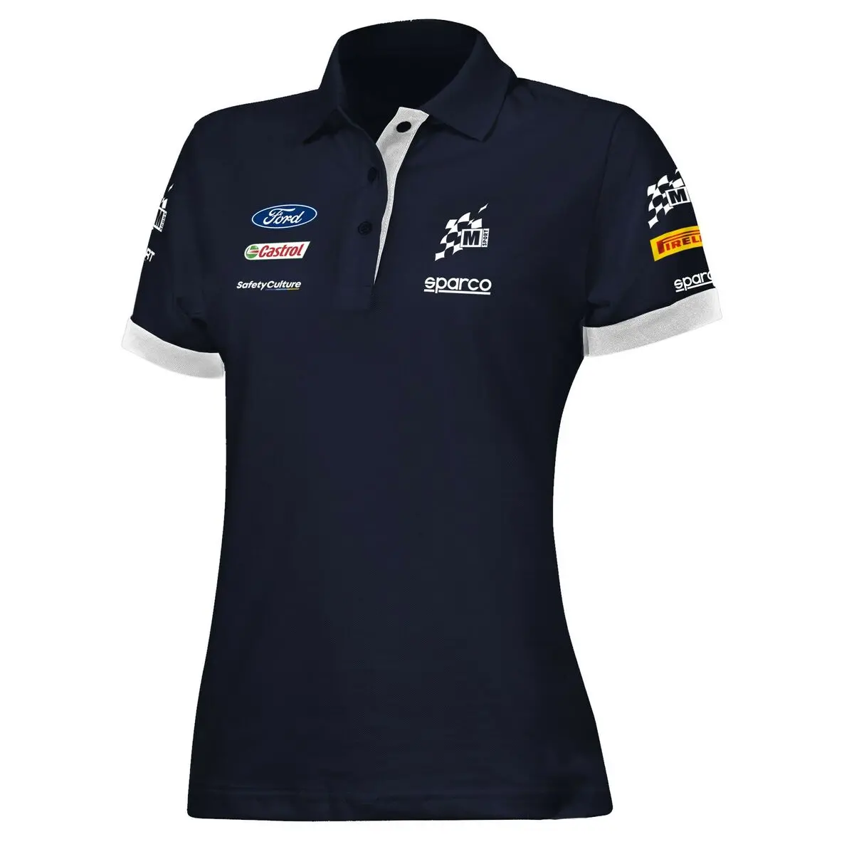 Polo De Manga Curta Sparco S013007msbm1s Azul Marinho Mulher S 1