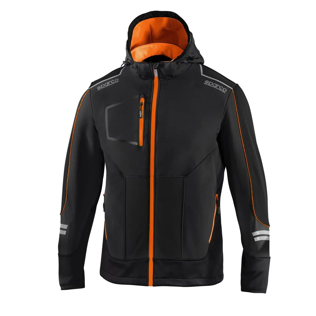 Casaco Corta-Vento Sparco Tech Soft-Shell Preto Laranja L 1