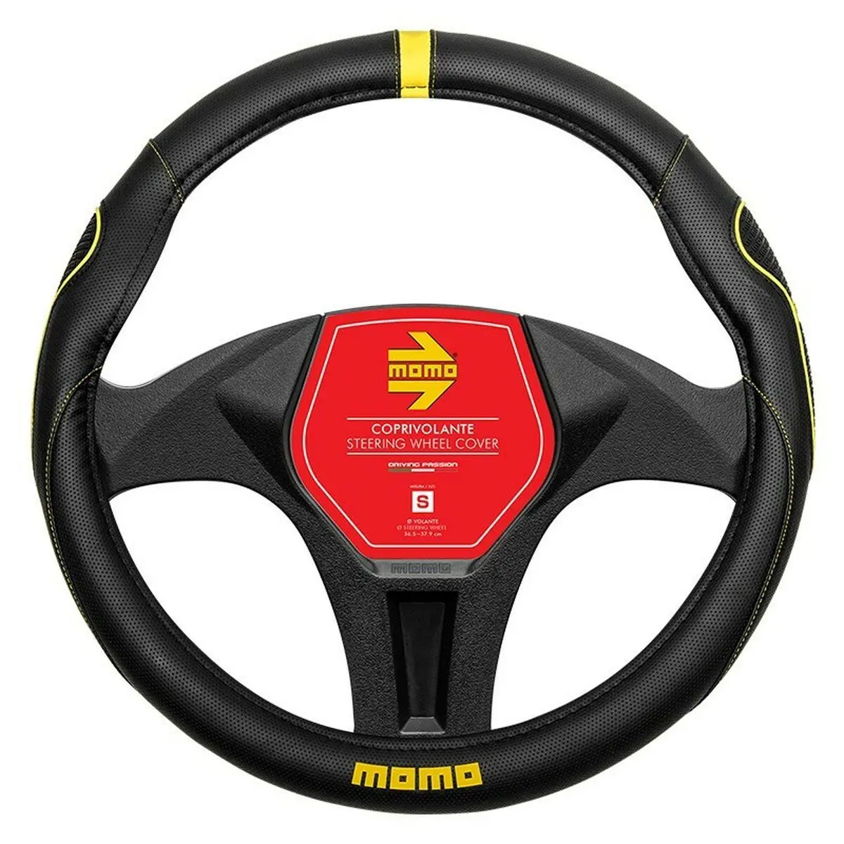 Forro Para O Volante Momo Momlswc014bys Amarelo Preto Ø 36 Cm 1