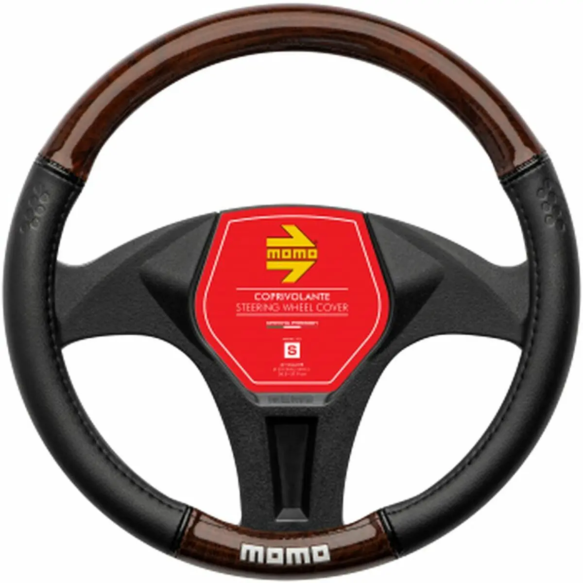 Forro Para Volante Momo Luxury Wood Black (38/39 Cm) 1