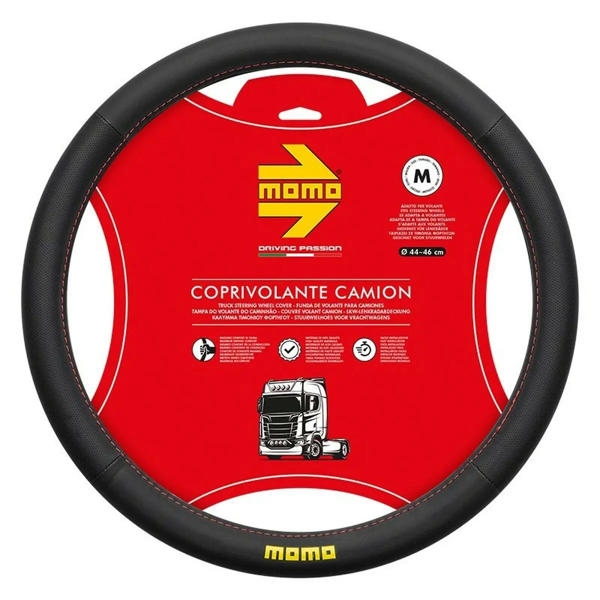 Forro Para O Volante Momo Momlswcteasbr Preto/Vermelho Ø 44-46 Cm 1