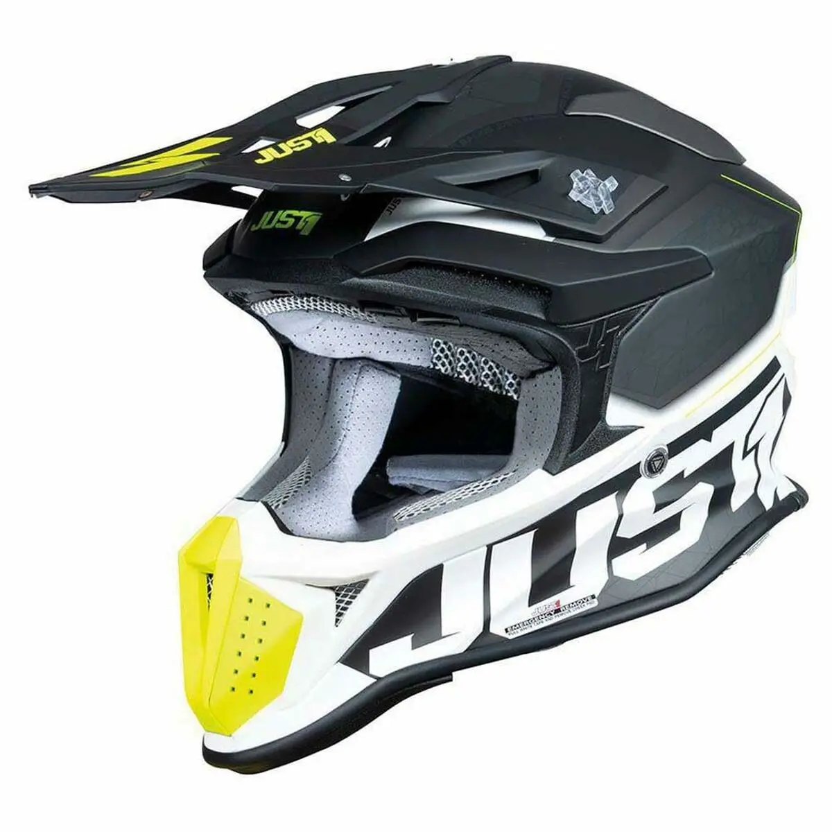 Capacete Integral Just1 J-18 F Hexa Preto Branco 1
