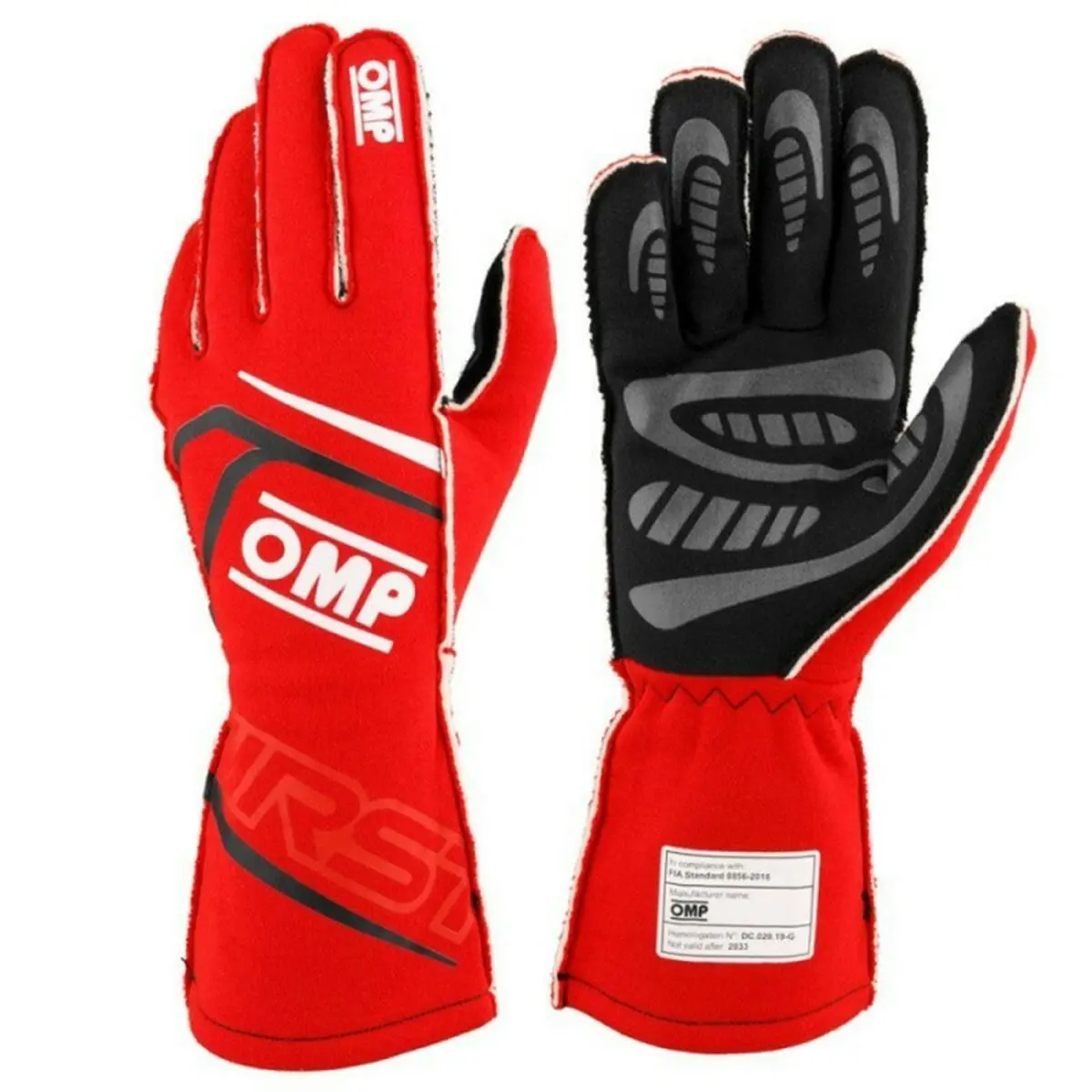 Luvas De Karting Omp My2025 Vermelho Fia 8856-2018 1
