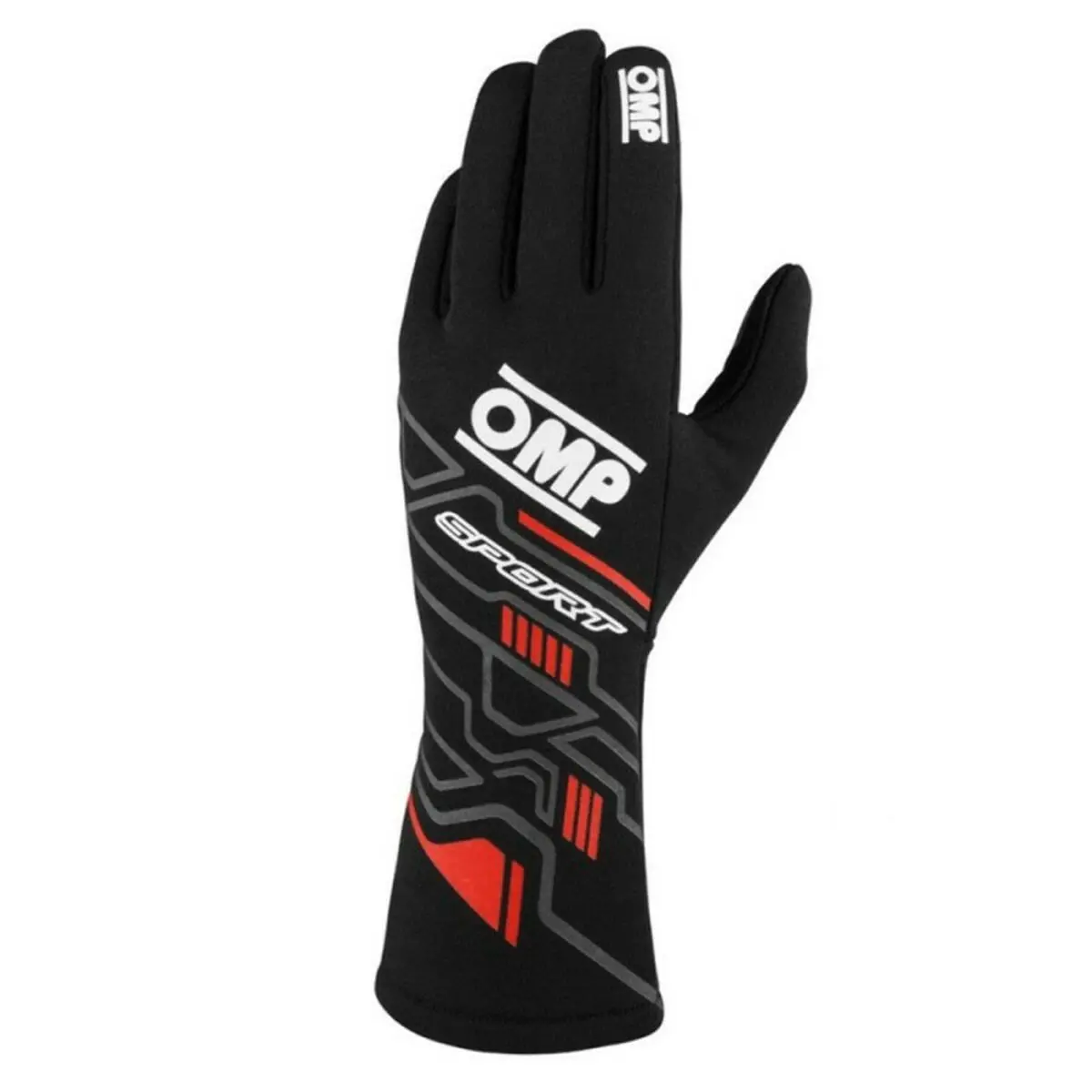 Luvas De Karting Omp My2025 Preto Vermelho Fia 8856-2018 2