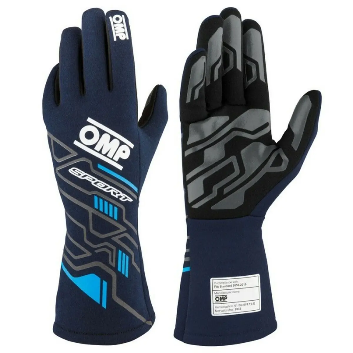 Luvas De Karting Omp My2025 Azul Azul Marinho Fia 8856-2018 1