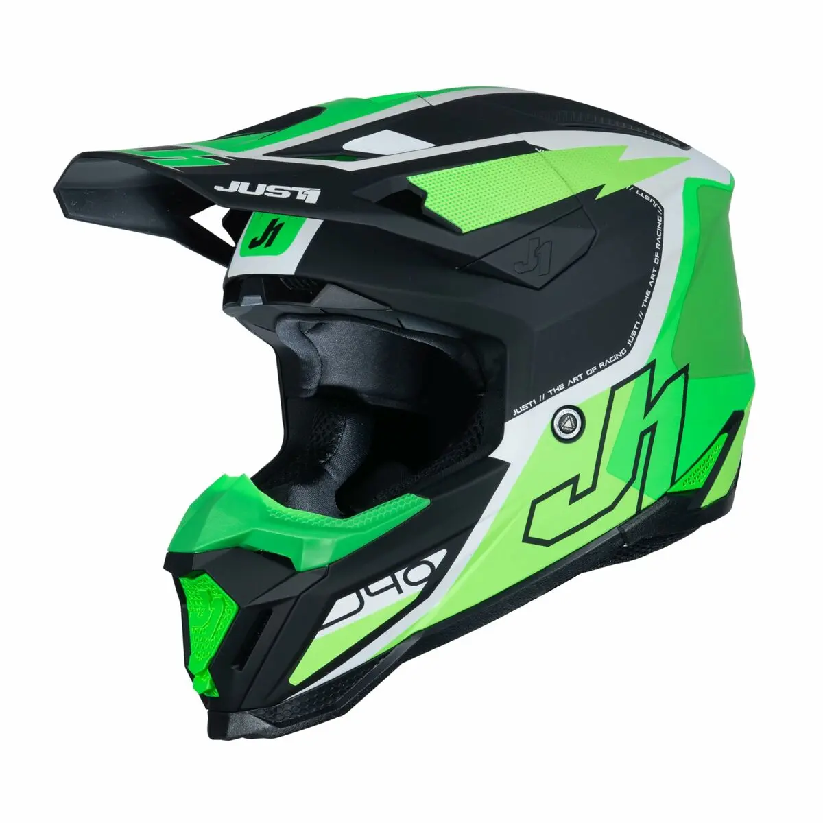 Capacete Integral Just1 J-40 Flash Preto Verde 1