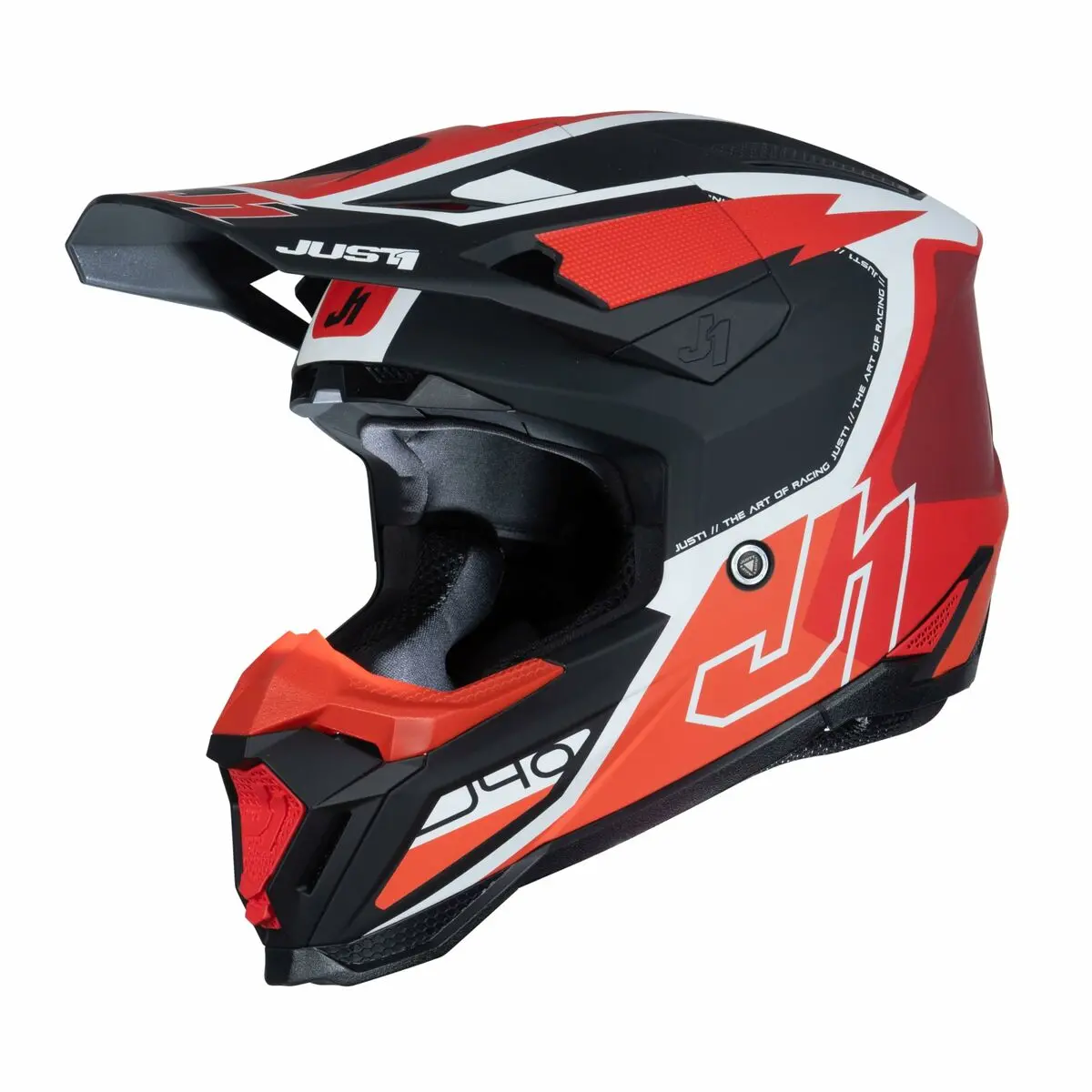 Capacete Integral Just1 J-40 Flash Preto Vermelho 1