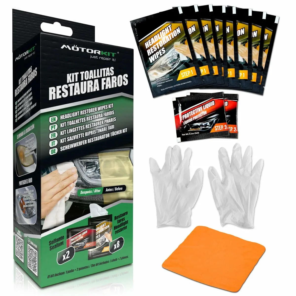 Toalhetes Restauradores De Faróis Motorkit Mot1004 1
