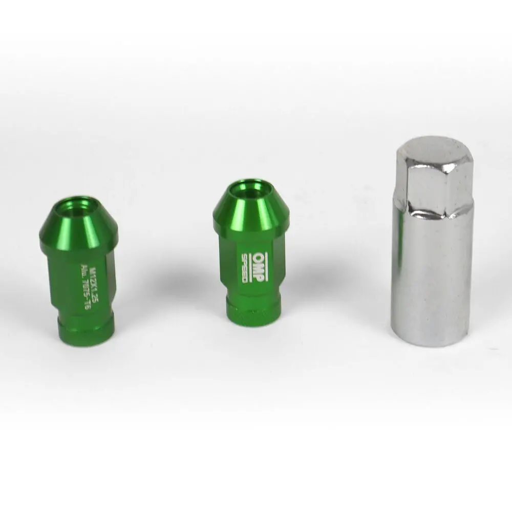Set Porcas Omp 7075 40 Mm M12 X 1,25 20 Uds Verde 1