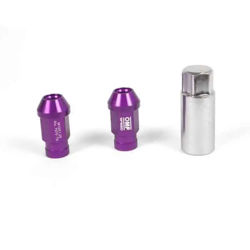Set Porcas Omp 7075 40 Mm M12 X 1,50 20 Uds Violeta 1
