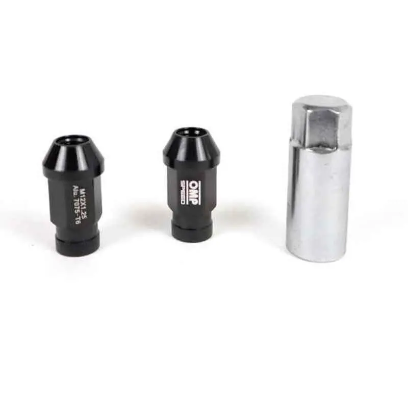 Set Porcas Omp 7075 40 Mm M14 X 1,50 20 Uds Preto 1