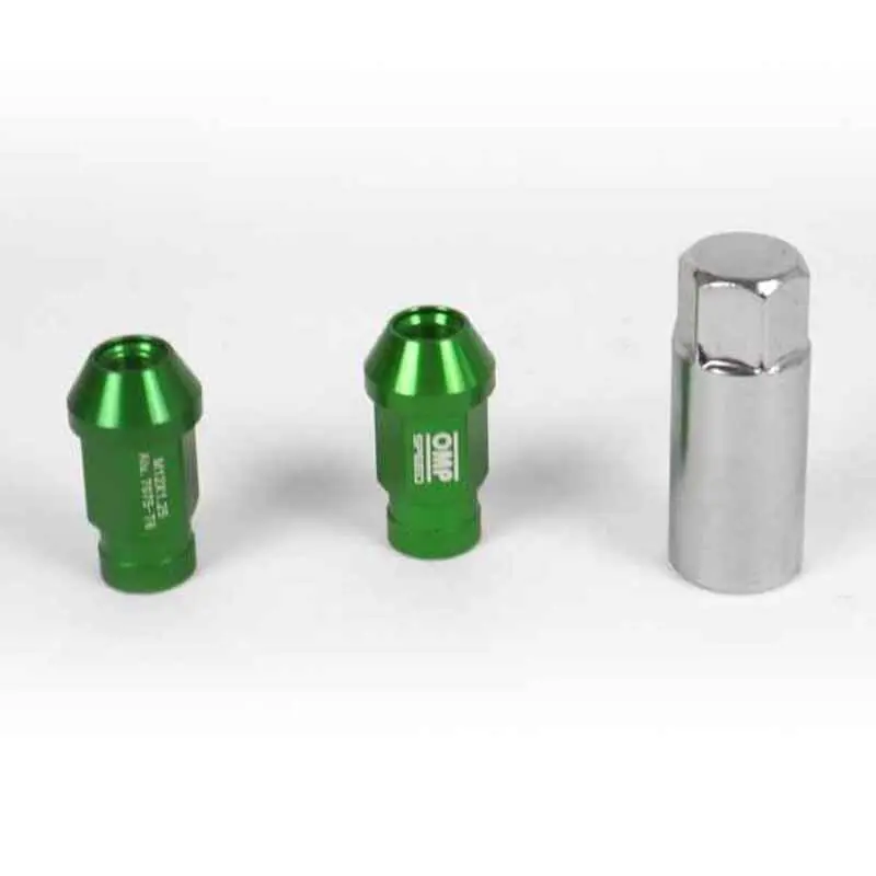 Set Porcas Omp 7075 40 Mm M14 X 1,50 20 Uds Verde 1