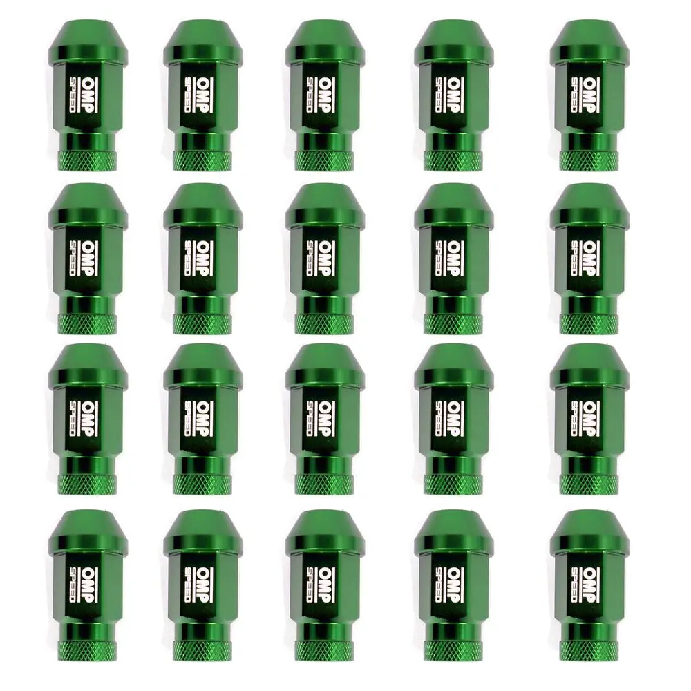 Set Porcas Omp 7075 40 Mm M14 X 1,50 20 Uds Verde 2