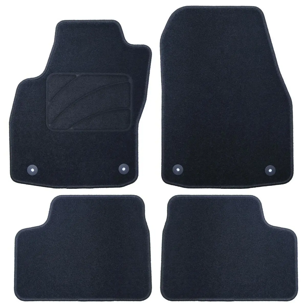 Conjunto De Tapetes De Carro Occ Motorsport Occop0008 Preto Opel Astra H Twintop Cabrio 4 Peças 1