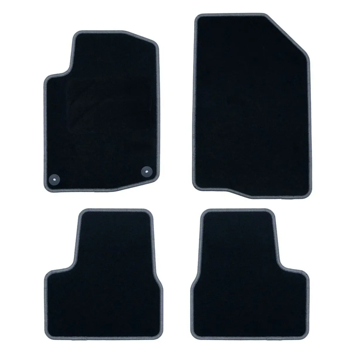 Conjunto De Tapetes De Carro Occ Motorsport Preto Cinzento Escuro Peugeot 208 Veludo 5 Peças 1