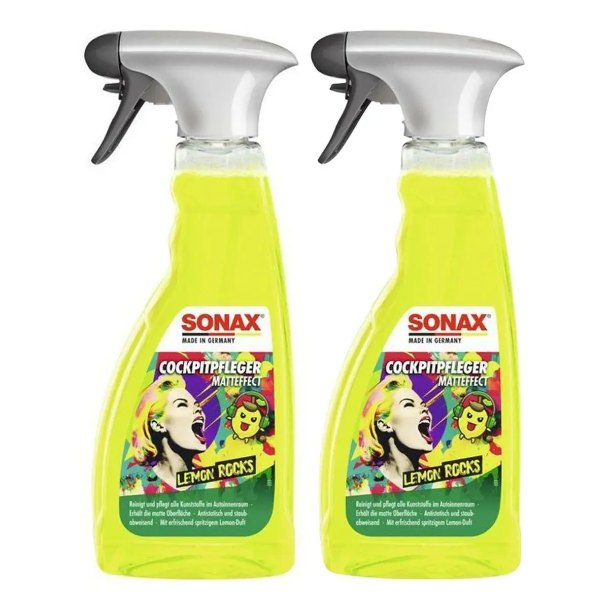 Produto De Limpeza Para Painel De Instrumentos Sonax Lemon Rocks Limão Fresco 500 Ml Acabamento Opaco (2 Unidades) 1