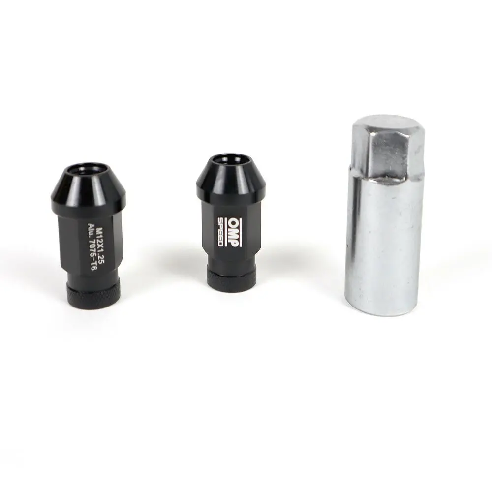 Set Porcas Omp 7075 Preto 20 Uds M14 X 1,25 1