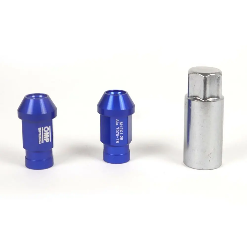 Set Porcas Omp 7075 Azul 20 Uds M14 X 1,25 1