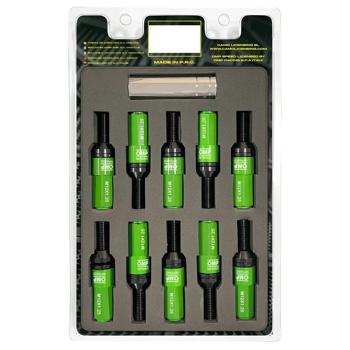 Kit De Parafusos Omp Omps09971208 28 Mm Verde M12 X 1,25 1