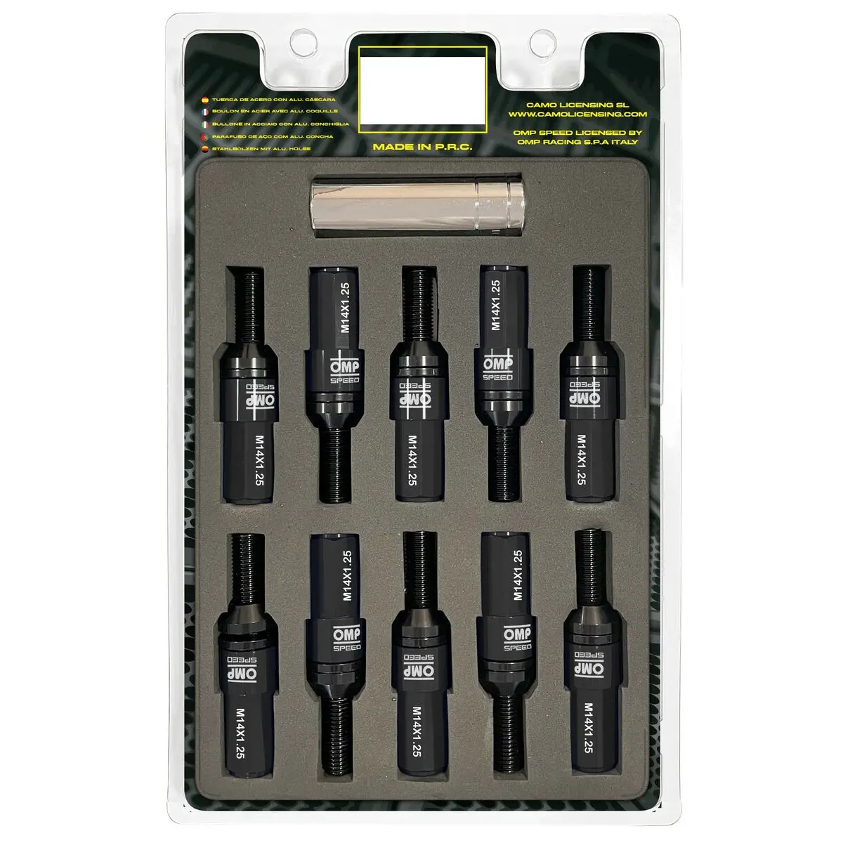 Kit De Parafusos Omp Omps09971401 28 Mm Preto M14 X 1,25 1
