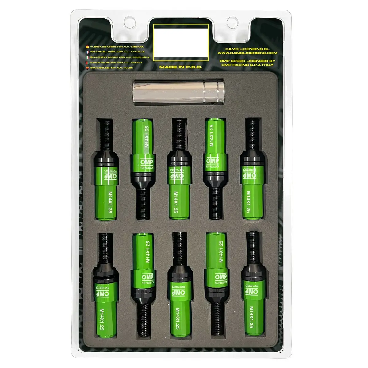 Kit De Parafusos Omp Omps09971408 28 Mm Verde M14 X 1,25 1