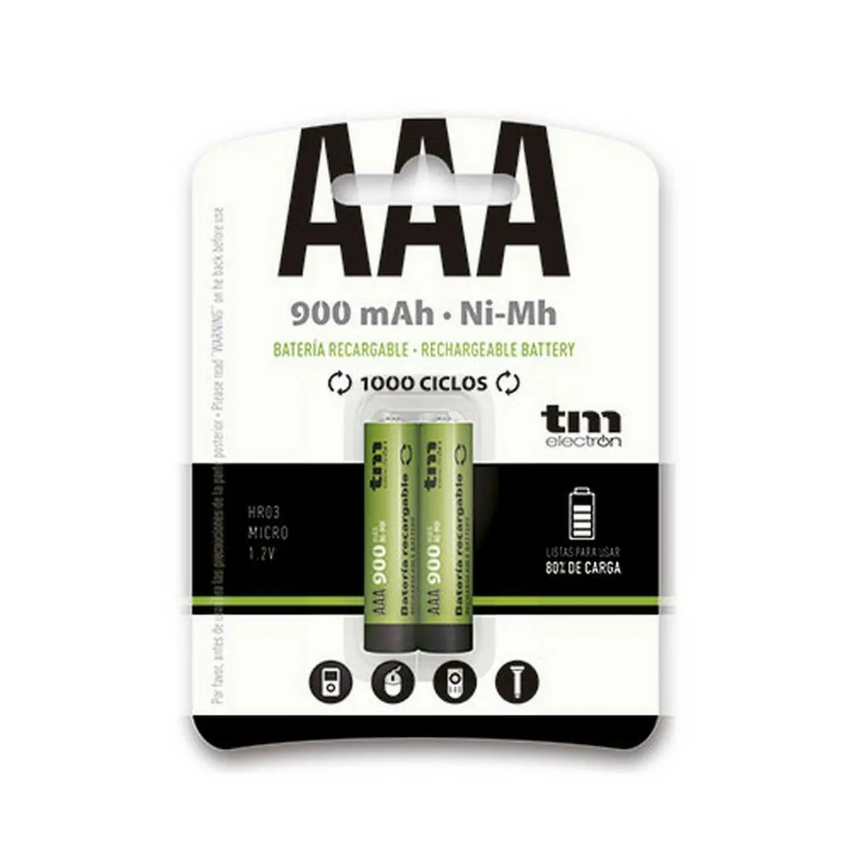 Pilhas Recarregáveis Tm Electron Ni-Mh R03 1