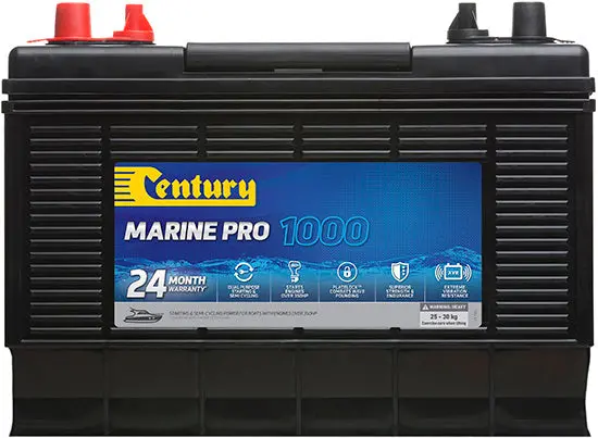 86M Mf Century M30mf Marine Pro 1000 Battery 1000 Cca, 1200 Mca, 24-Month Warranty 1