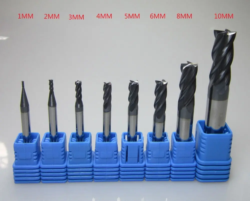 8Pcs Hrc45 4F For Steel End Mill Milling Bit 1