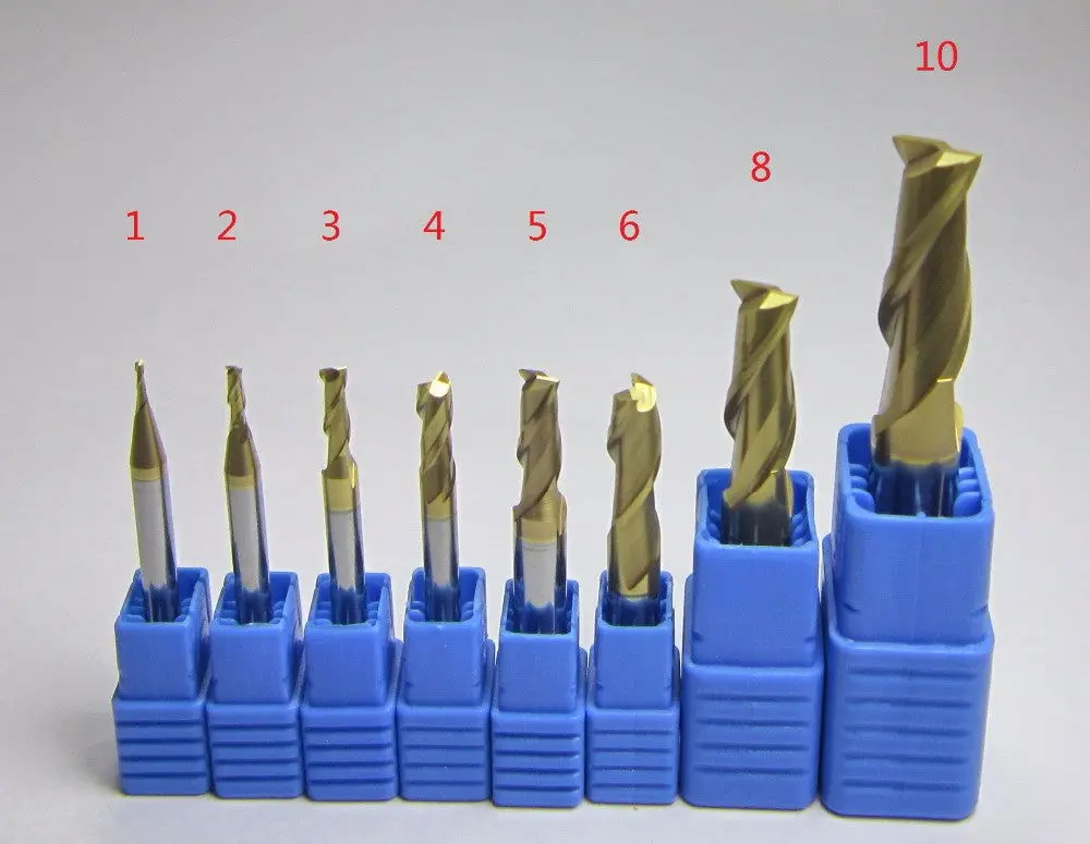 8Pcs Hrc58 2F Tungsten Carbide End Mills Milling Cutter Set Bit 1