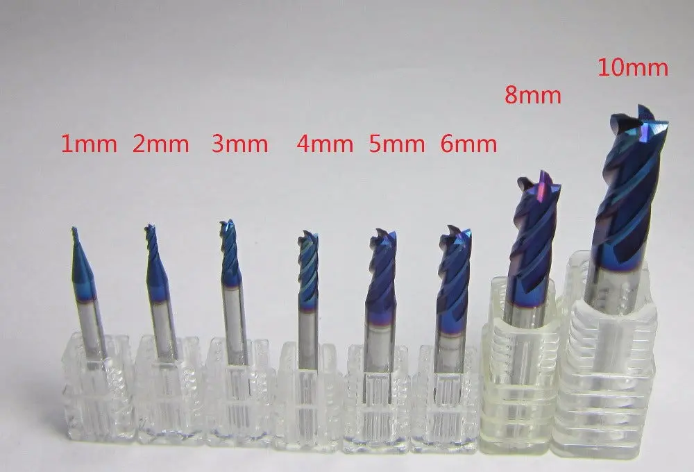 8Pcs Hrc68 4F Tungsten Carbide End Mills Milling Cutter Bit 1