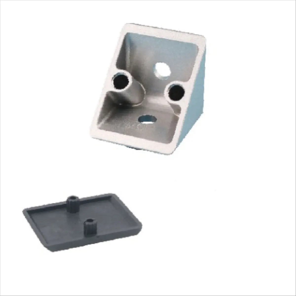 90 Degree Corner Cast Brackets 4545 With Black Lid -Zinc 1